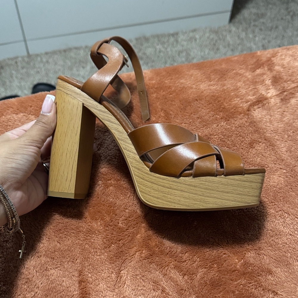 Zara Tan Platform Sandals